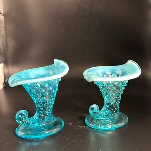Hobnail Opalescent (mini) Cornucopia (2 pieces)